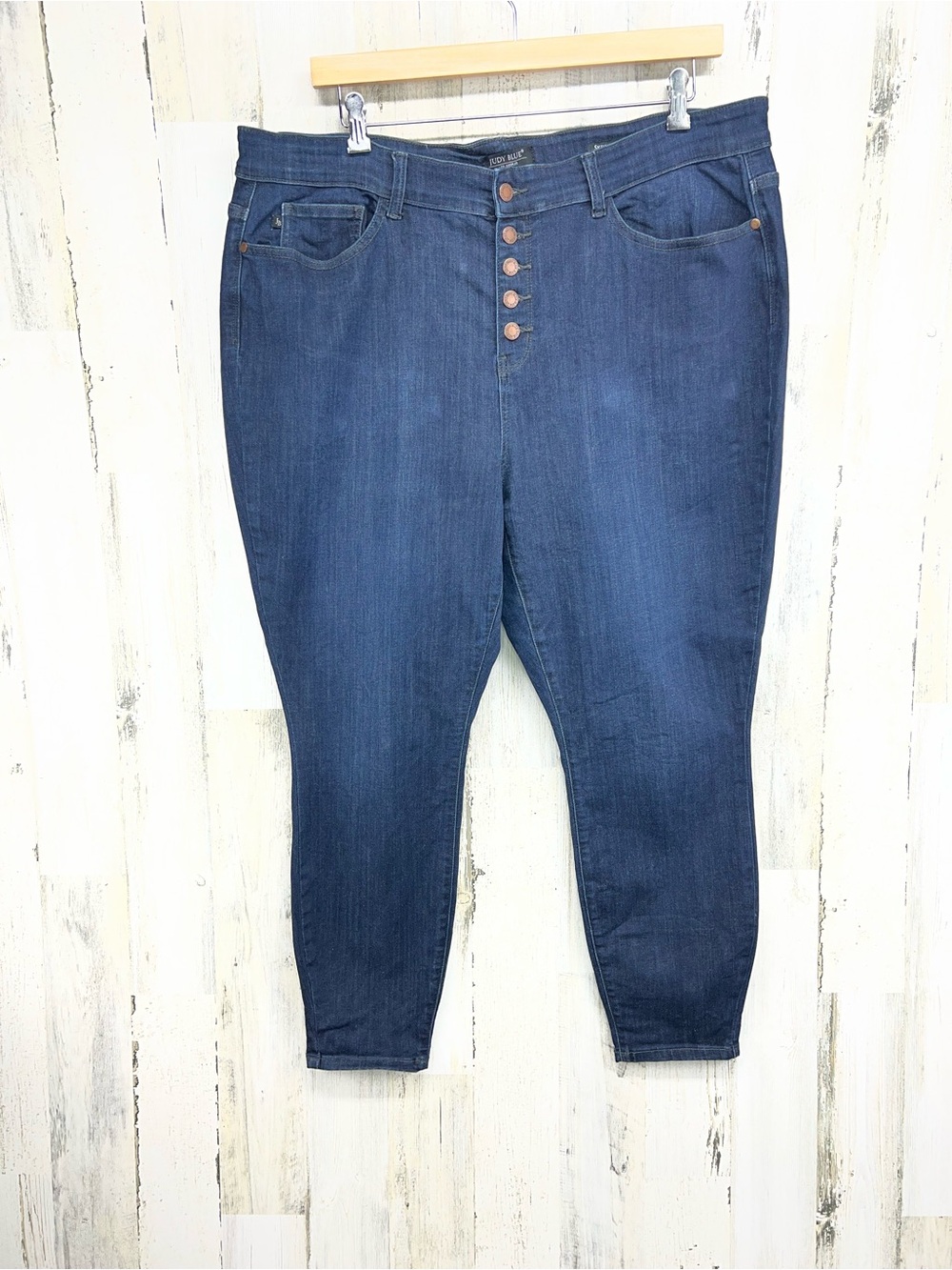 Judy Blue Skinny Fit Button Fly Jeans Dark Wash High Rise 22W